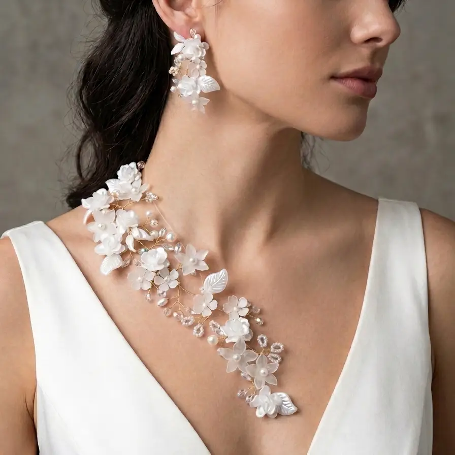 Conjunto collar fantasma y aretes de lujo's photo #3