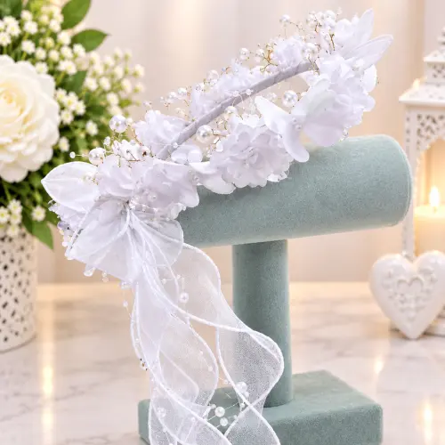 Diadema rosas mariposas lazo personalizado — imagen 2