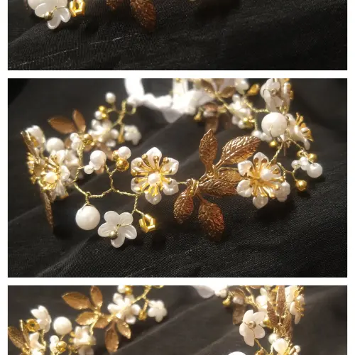 Tiara de novia glamour dorada — imagen 1
