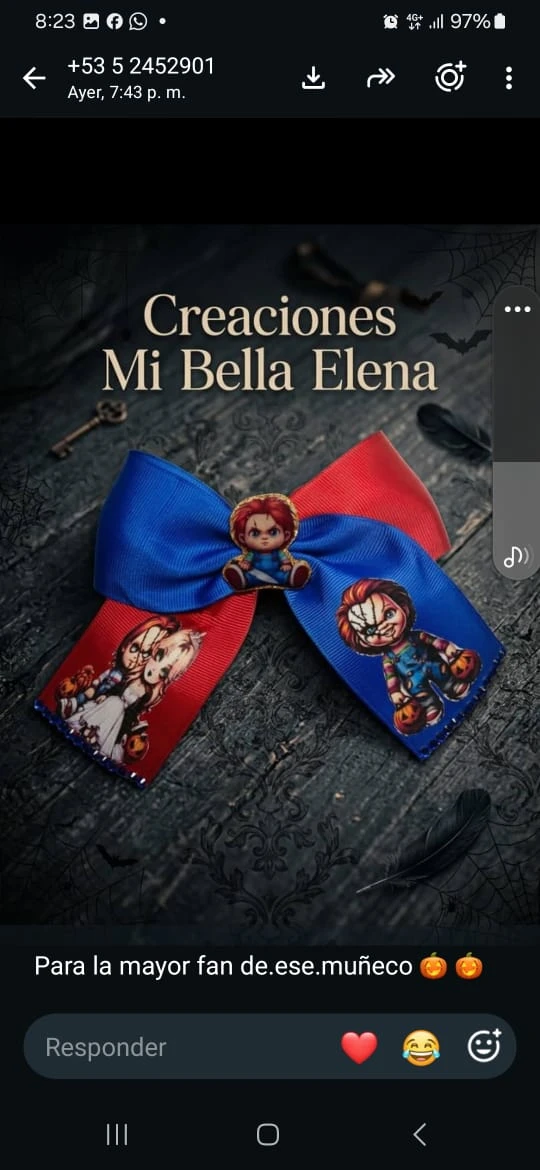 Chucky para Elena's foto | Creaciones Mi Bella Elena |  BizneCubano