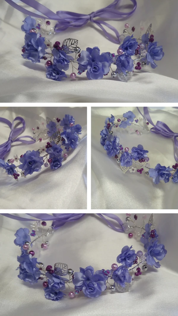 Diadema tocado violeta's foto | Creaciones Mi Bella Elena |  BizneCubano