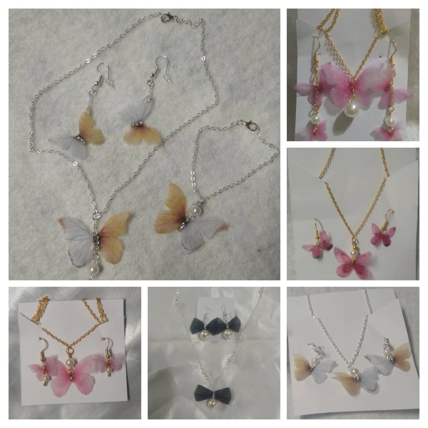 Conjunto collar/aretes mariposas's foto | Creaciones Mi Bella Elena |  BizneCubano