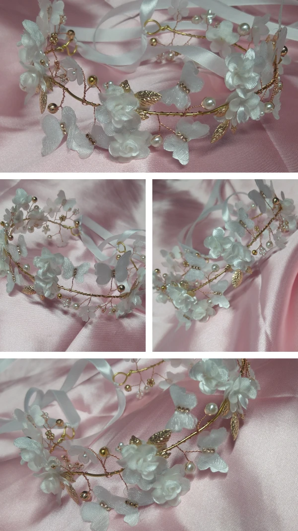 Diadema de flores y mariposas's foto | Creaciones Mi Bella Elena |  BizneCubano