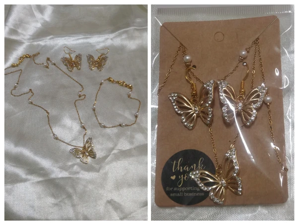 Conjunto bisutería mariposa dorado's foto | Creaciones Mi Bella Elena |  BizneCubano