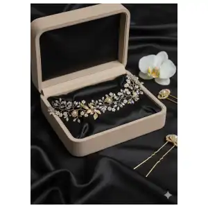 Tocado de novia elegante miniatura 2