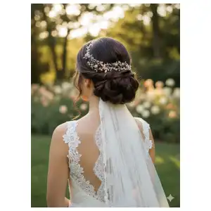 Tocado de novia elegante miniatura 3