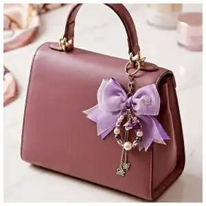 Llavero para bolso violeta miniatura 2