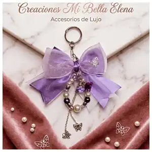 Llavero para bolso violeta miniatura 1