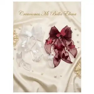 Maxilazo coquette estilo francés mariposas talla M miniatura 1
