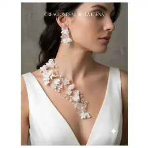 Conjunto collar fantasma y aretes de lujo miniatura 4