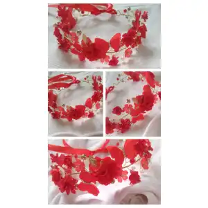 Diadema mariposa y rosas rojo miniatura 1