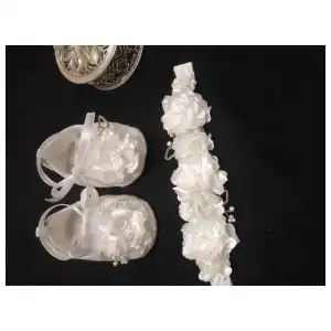 Conjunto cintillo bebe / zapaticos miniatura 4