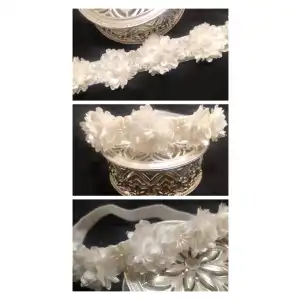 Diadema bebé blanca sencilla miniatura 1