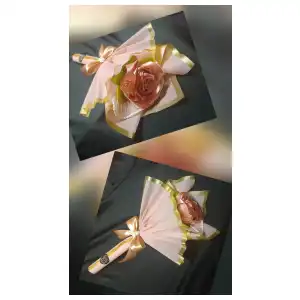 Flores eternas tallo y papel coreano doble miniatura 3