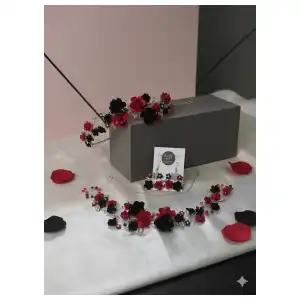 Set de tiara,aretes,gargantilla y corsage#1 miniatura 3